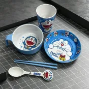 ✨元氣上新✨【叮噹貓】小孩兒童碗宿舍學生輔食餐具中式卡通防燙高顏值餐具PKAJ