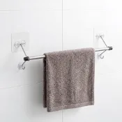 (店+)＊新世代＊免鑽孔不鏽鋼掛桿，精緻美觀毛巾架毛巾桿，另有75、90公分，專業不銹鋼置物架製造商，無痕勾、無痕貼片