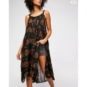 現貨❤歐美知名品牌 Free People Haveli Maxi Top民族風格透氣編織綁帶波浪裙擺洋裝