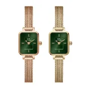 【Daniel Wellington】DW 手錶 Quadro Mini 15.4x18.2ｍｍ 方糖系列編織小方錶-輕檸綠錶盤(兩色任選)