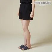 YVONNE 純棉素色平口褲-黑