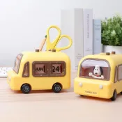 (店+)【Norns】Peanuts史努比萬年曆造型車 Snoopy黃色校車 norns 按壓翻頁桌曆
