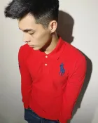 美國百分百【全新真品】Ralph Lauren 大馬 Polo衫 RL 長袖 上衣 紅色 男衣 網眼外衣 S號 A154