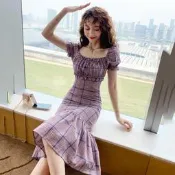 夜店裝 很仙的小眾裙子洋裝2022秋季新款夜場時尚氣質魚尾裙擺修身性感連身裙 xgnz