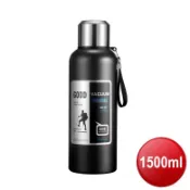 304不鏽鋼大容量保溫壺1500ml(黑色)[大買家]