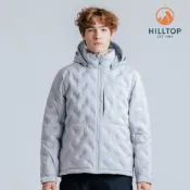 【Hilltop山頂鳥】超潑水無縫石墨烯保暖蓄熱羽絨短大衣外套 男款 灰｜PF22XM27ECK0