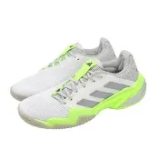 【adidas 愛迪達】網球鞋 Barricade 13 W 女鞋 白 銀 綠 抗扭 緩震 運動鞋 愛迪達(IH0514)
