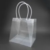 ☆╮Jessice 雜貨小鋪 ╭☆ 透明 寬底 手提 PP 塑膠袋 包裝用品  適用 花束 花盆 蛋糕 禮盒  單個販售