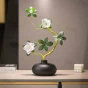 【💗臺灣出貨💗】 超推✨ 中式 仿真綠植 杜鵑花 仿真花 假花 擺設 盆栽 塑料花 客廳裝飾品 小擺件
