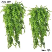 【臺灣出貨 免運】仿真壁掛 波斯草藤條 人造懸掛蕨類植物藤蔓懸掛 綠色植物