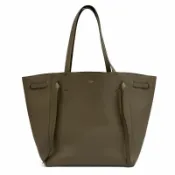 【DOKODEMO】成色極佳 ★ CELINE 18902 Cabas Phantom 小號灰褐色 Logo 皮革手提包，義大利製造，女士款，附防塵袋。