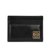 【LOEWE 羅威】Anagram 金色標誌納帕小羊皮4卡名片夾/卡片夾(黑色)