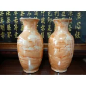 【靜福緣】精品 瓷器『蓮子瓶黃雲彩』 (1尺 、9寸、7寸)  花瓶   花器 敬神、拜拜用品 宗教用品/藝品