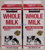 美兒小舖COSTCO好市多代購～KIRKLAND 美國進口全脂鮮乳/鮮奶(1.89公升x2瓶)