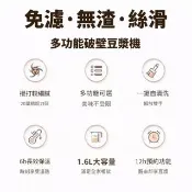 NTR造物家 110V全自動豆漿機 1.6L破壁機 304不鏽鋼破壁機 冷熱調理機 多功能研磨機 現貨