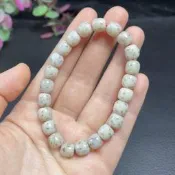 精選優質 新疆和田玉灑金桂花糕手串 卡八毫米 花色飄逸自然-3