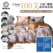 【MEDUSA美杜莎】100支天絲床包兩用被套組/頂級萊賽爾纖維床包/鋪棉兩用被套/萊塞爾床單 兩用被/雙人/加大/特大