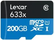 Lexar/雷克沙633X TF卡 200G 200GB存儲卡C10手機內存卡microSD卡