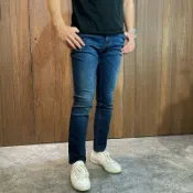 美國百分百【全新真品】Calvin Klein 合身 牛仔褲 CK 褲子 休閒褲 長褲 男 深藍刷白 CA03