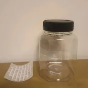六角寬口塑膠罐 花生罐 果醬罐 辣椒罐 塑膠罐 寬8cm 長12cm 500ml （安全瓶蓋 鎖緊即封死 送封口膜貼紙）