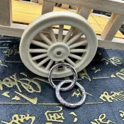 乾坤圈 乾坤環 正一龍虎山小號金屬乾坤圈 雕七星祥雲吊墜項鍊掛墜 銀色七星乾坤圈 手把件 陰陽環 0831