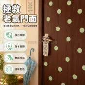 台灣出貨 薄荷綠圓點貼 5cm直徑自粘貼紙 8入組深色木門改造 古早風牆面裝飾 臥室門板翻新