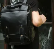 FINDSENSE服飾 韓國皮革 後背包 英倫 潮流包款 手提 HBA CK BLACK 小鬼 KILL