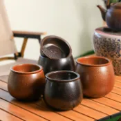 全球選品1館 生活百貨 茶洗家用陶瓷茶渣缸大號水盂建水廢水桶功夫茶道配件茶水缸帶過濾