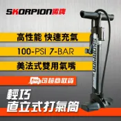 台灣製 腳踏車打氣筒 便攜式打氣筒不附壓力表 打氣桶 直立式打氣筒 附球針 美/法式氣嘴 100-PSI 可超取