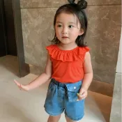 (店+)【Baby 童衣】女童露背蝴蝶結背心 女寶寶荷葉領上衣 無袖上衣 88996