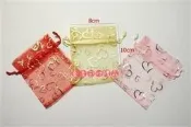 【♥豪美禮品♥】20入~禮物精品包裝~透明塑膠盒~手提盒~圓桶~紗袋 - 中空愛心 - 8 x 10 cm