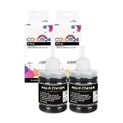 【COLOR24】for EPSON 2黑 防水 T774100/140ml 相容連供墨水(適用EPSON M105/M200/L605/L655/L1455)