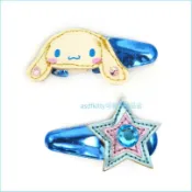 asdfkitty可愛家精品店 asdfkitty*(有泛黃)大耳狗藍色星星彈性髮夾/瀏海夾/髮飾-日本正版商品