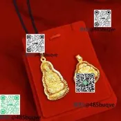 18k黃金色吊墜999純金色女彌勒佛觀音古法民族風觀世音菩薩掛墜