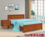 蘆洲巨林家具館..柚木色歐式5尺雙人床(2636)(不含配件)(實木床板)-GD*578-2..台北地區免運費!!