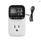 110V 15A 溫度控制器插座 高精度數字顯示 恆溫器 觸摸屏 倒計時溫控開關控制器 製冷加熱開關 魚缸寵物加熱溫