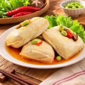 老林記  素-清蒸臭豆腐(4入/盒)x4(全素臭豆腐 清蒸臭豆腐 素食料理 家常菜 加熱即食)