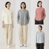 無印良品 MUJI 女雙面起毛法蘭絨立領長袖套衫 純棉100％原價790