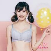 【Kanier卡妮兒內衣】無鋼圈內衣 集中包覆 大罩杯 舒適無壓 夢裡花叢間 ( C-E 罩杯 灰 )