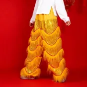 舞獅褲 醒獅褲 舞獅表演褲 羊毛舞獅褲 珠片醒獅褲 舞獅演出服 舞獅醒獅褲子成人舞獅服裝表演服裝舞臺演出服舞獅褲社火表演
