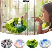 NELO溫暖的鳥巢,舒服的毛絨天鵝絨鸚鵡巢籠,豐富多彩的加厚鳥吊床