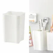 asdfkitty可愛家精品店 asdfkitty*日本製 磁鐵式置物架-軟方長型-白色/磁吸式置物籃-INOMATA正版商品