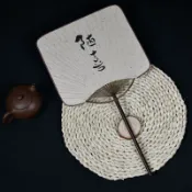 協貿國際日用品生活1館 團扇古風長柄手繪 DIY 書法宣紙宮扇空白漢服四方形扇子日系扇子