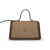 【steve madden】草編拼接翻蓋側背包 BQUILL(咖啡色)