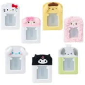 (店+)【SANRIO 三麗鷗】三麗鷗 造型絨毛 卡片收藏夾 名片簿 相簿 拍立得相片收納冊-KITTY美樂蒂布丁狗大耳狗庫洛米帕恰狗小綿羊彼安諾