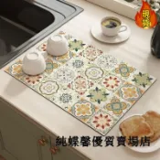 【台灣新店福利價統編】Ω吸水桌墊Ω 廚房檯面 瀝水墊 碗盤菜板墊美式復古水槽邊專用可裁剪硅藻泥 吸水墊
