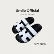 [SMILE] 愛馬仕 hermes Chyper 一字拖鞋 二舅拖鞋 白色 白黑
