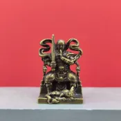 高質量#《九天應元雷聲普化天尊》迷你神龕神像藝術擺件道系文化手工鏨刻