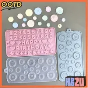 24H🚚🚚華夫鈕釦數字字母生日快樂翻糖模具 硅膠巧克力造型模具DIY烘焙模🌟可開票🌟YYAJ