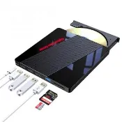 【DeepFox】八合一多功能電腦外置讀取燒錄機 USB外接式CD/DVD光碟機 行動光驅 可插卡/U盤刻錄機